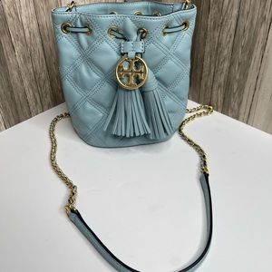Tory Burch Mini Fleming Soft Quilted Leather Bucket Bag